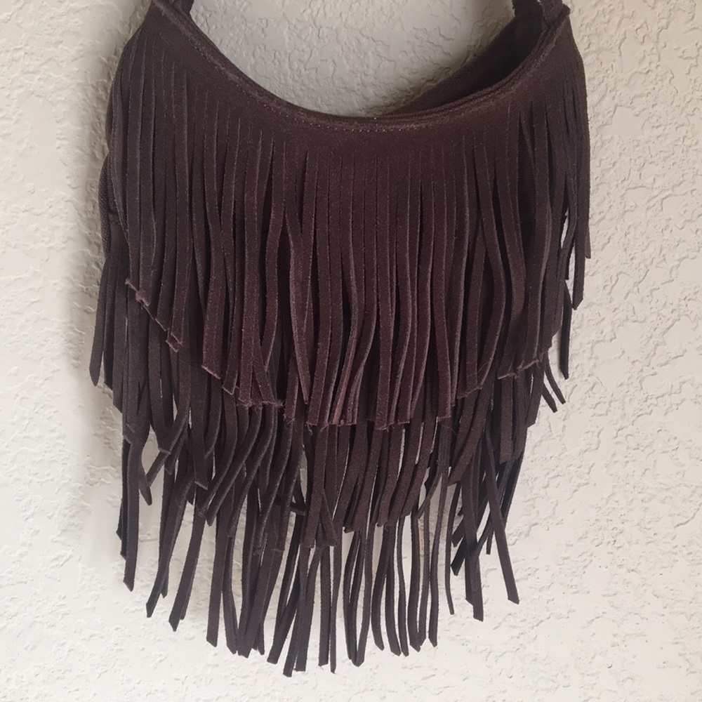Small brown fringe bag/purse/crossbody bag